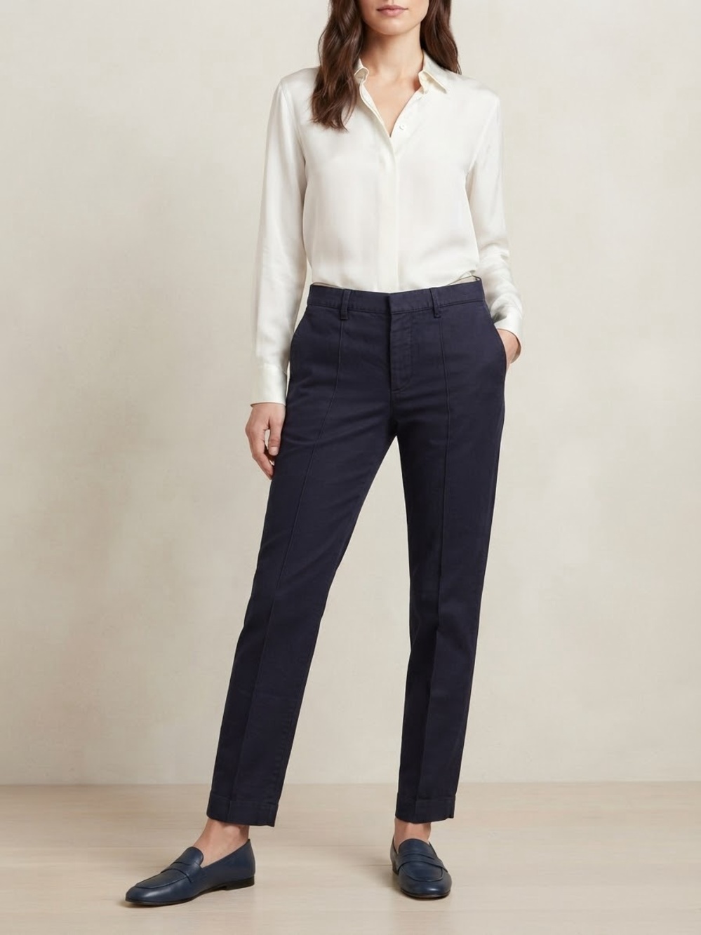 Rag & bone Made in USA Navy Blue Cotton-Ramie Pants / Women's Trousers– Eco-